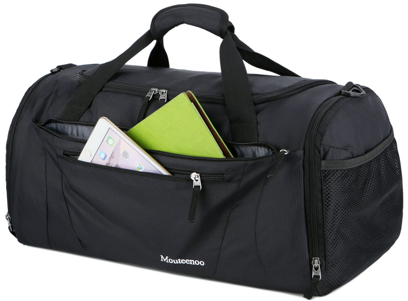 Mouteenoo Gym Bag 40L Sports Travel Duffel Bag for Men and Women with Shoes Compartment